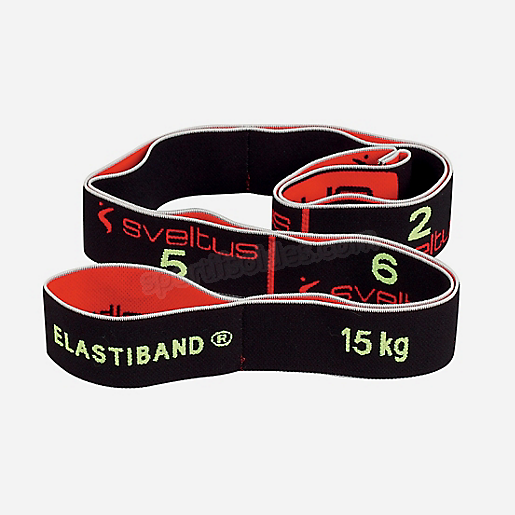 Elastique fitness Elastiband avec poster 15 kg Sveltus NOIR SVELTUS Soldes En Ligne - -0
