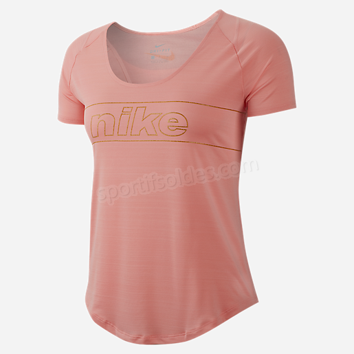 T shirt de running manches courtes femme 10K Glam NIKE Soldes En Ligne - -0