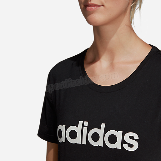 T shirt de training manches courtes femme avec logo Design 2 Move NOIR ADIDAS Soldes En Ligne - -7