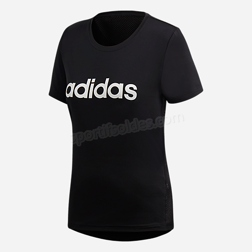 T shirt de training manches courtes femme avec logo Design 2 Move NOIR ADIDAS Soldes En Ligne - -3
