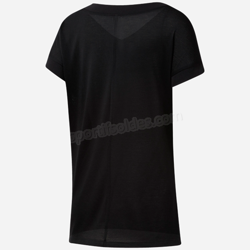 T shirt de training manches courtes femme Workout Ready Supremium Detail NOIR REEBOK Soldes En Ligne - -0