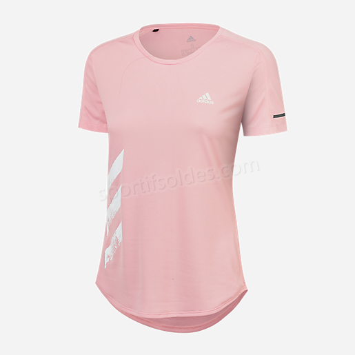T shirt manches courtes de running femme 3S ADIDAS Soldes En Ligne - -0