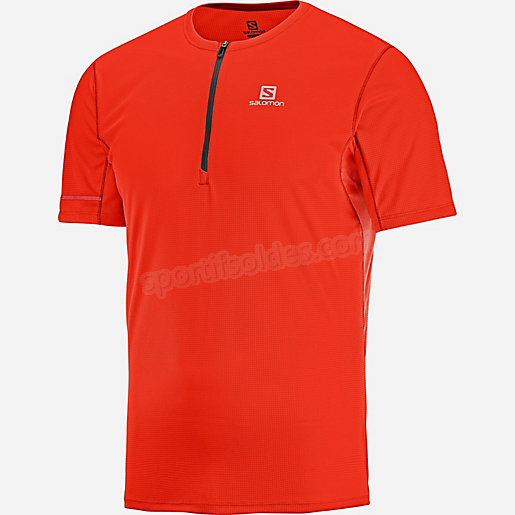 Tee shirt de running manches courtes homme Agile SALOMON Soldes En Ligne - -1
