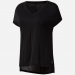 T shirt de training manches courtes femme Workout Ready Supremium Detail NOIR REEBOK Soldes En Ligne - 1