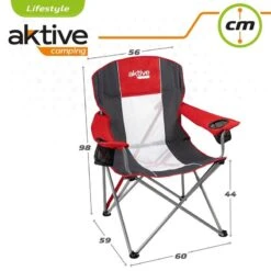 AKTIVE - Chaise De Camping XL Avec Porte-Gobelet -Magasin De Sport aktive chaise de camping xl avec porte gobelet 5