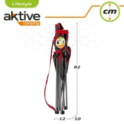 AKTIVE - Chaise Pliante Camping 64,50x49,50x82 Cm, Gris Foncé Et Rouge -Magasin De Sport aktive chaise pliante camping 6450x4950x82 cm gris fonce et rouge 6