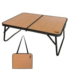 AKTIVE - Table De Camping Pliante Effet Bambou, 60x40x25 Cm