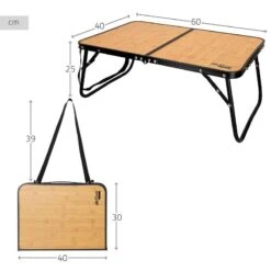 AKTIVE - Table De Camping Pliante Effet Bambou, 60x40x25 Cm -Magasin De Sport aktive table de camping pliante effet bambou 60x40x25 cm 3
