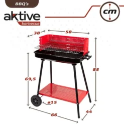 Barbecue Portable Au Charbon De Bois Pour 4 Niveaux Aktive -Magasin De Sport barbecue portable au charbon de bois pour 4 niveaux aktive 5