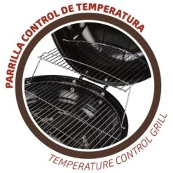 Barbecue Portable Rond Au Charbon De Bois Avec Couvercle Aktive -Magasin De Sport barbecue portable rond au charbon de bois avec couvercle aktive 3