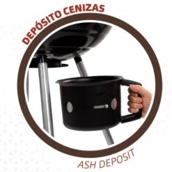 Barbecue Portable Rond Au Charbon De Bois Avec Couvercle Aktive -Magasin De Sport barbecue portable rond au charbon de bois avec couvercle aktive 4