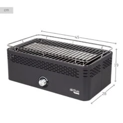 Barbecue Rectangulaire Noir De Table Sans Fumée 45x28x19 Cm Aktive -Magasin De Sport barbecue rectangulaire noir de table sans fumee 45x28x19 cm aktive 3