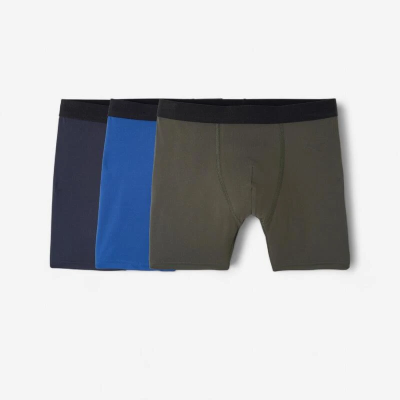 Decathlon Lot De 3 Boxers Respirants En Microfibre Homme - Bleu Foncé/bleu/kaki 1 Decathlon Lot De 3 Boxers Respirants En Microfibre Homme - Bleu Foncé/bleu/kaki