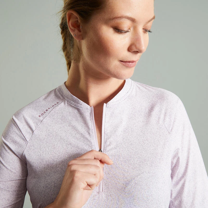 Rockrider MAILLOT MANCHES COURTES VELO VTT EXPL 500 FEMME LILAS 2 Rockrider MAILLOT MANCHES COURTES VELO VTT EXPL 500 FEMME LILAS – Image 2