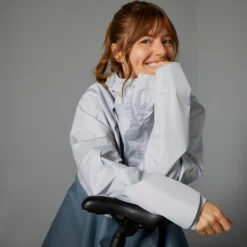 BTWIN PONCHO PLUIE VISIBILITE NUIT VELO VILLE 540 BLEU GRIS -Magasin De Sport poncho pluie visibilite nuit velo ville 540 bleu gris 3