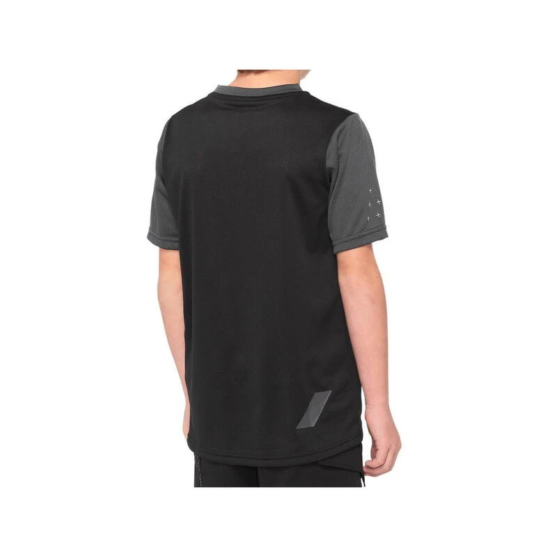 100% Ridecamp Youth Short Sleeve Jersey - Noir/Charcoal 2 100% Ridecamp Youth Short Sleeve Jersey - Noir/Charcoal – Image 2