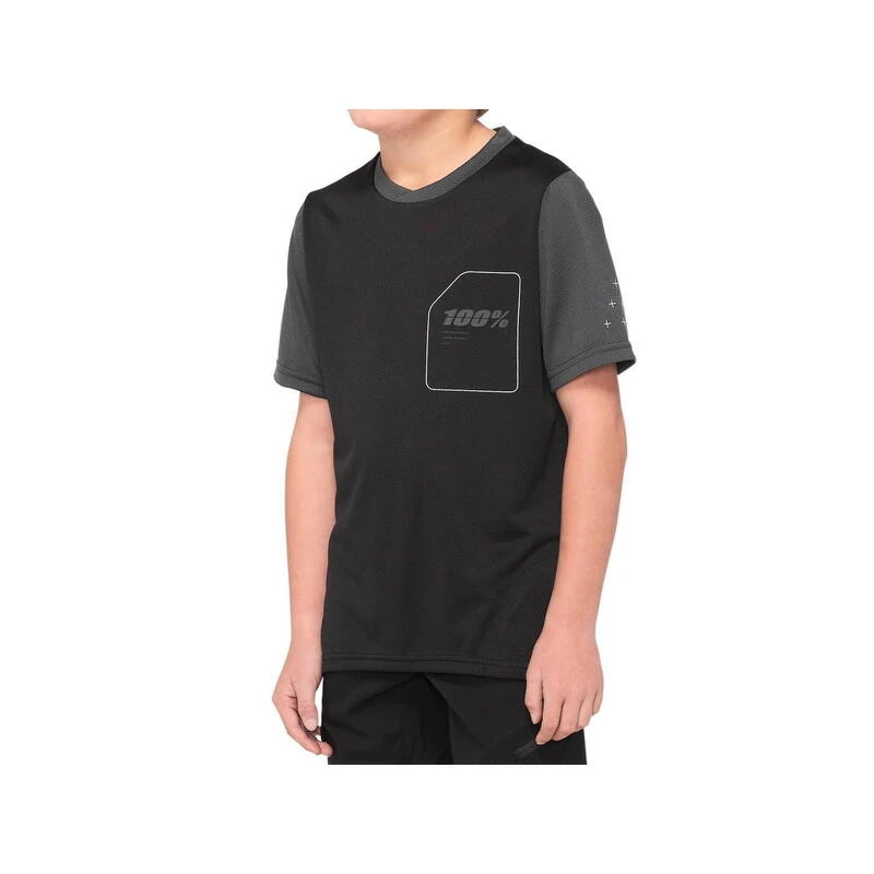 100% Ridecamp Youth Short Sleeve Jersey - Noir/Charcoal 1 100% Ridecamp Youth Short Sleeve Jersey - Noir/Charcoal