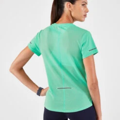 T-shirt Running Respirant Femme - KIPRUN Run 500 Dry Vert -Magasin De Sport t shirt running respirant femme kiprun run 500 dry vert 2