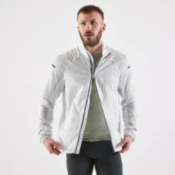 Veste Coupe Vent Homme - KIPRUN WIND JACKET BLANCHE -Magasin De Sport veste coupe vent homme kiprun wind jacket blanche 3