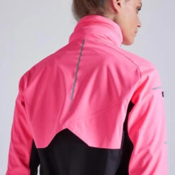 VESTE RUNNING FEMME KIPRUN WARM REGUL ROSE FLUO -Magasin De Sport veste running femme kiprun warm regul rose fluo 2