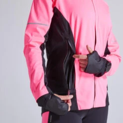 VESTE RUNNING FEMME KIPRUN WARM REGUL ROSE FLUO -Magasin De Sport veste running femme kiprun warm regul rose fluo 4