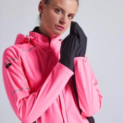 VESTE RUNNING FEMME KIPRUN WARM REGUL ROSE FLUO -Magasin De Sport veste running femme kiprun warm regul rose fluo 7